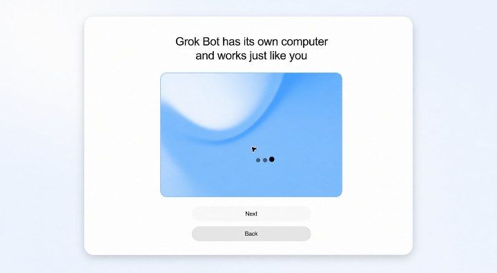 Grok Bot explaining that it works from its own computer