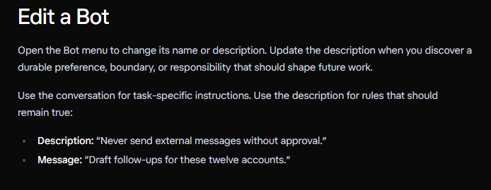 Edit Profile with a title-style description
